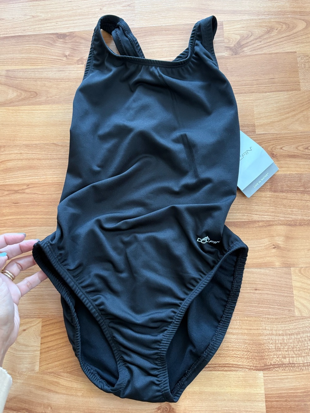 Dolfin Black One-Piece Swim Suit Small